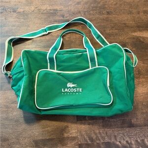 Lacoste Parfums Green Canvas Travel Bag
